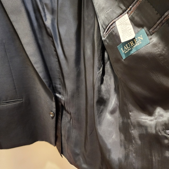 LAUREN Ralph Lauren Men's Classic Black Blazer 100% Wool Natural 50R - Picture 10 of 12